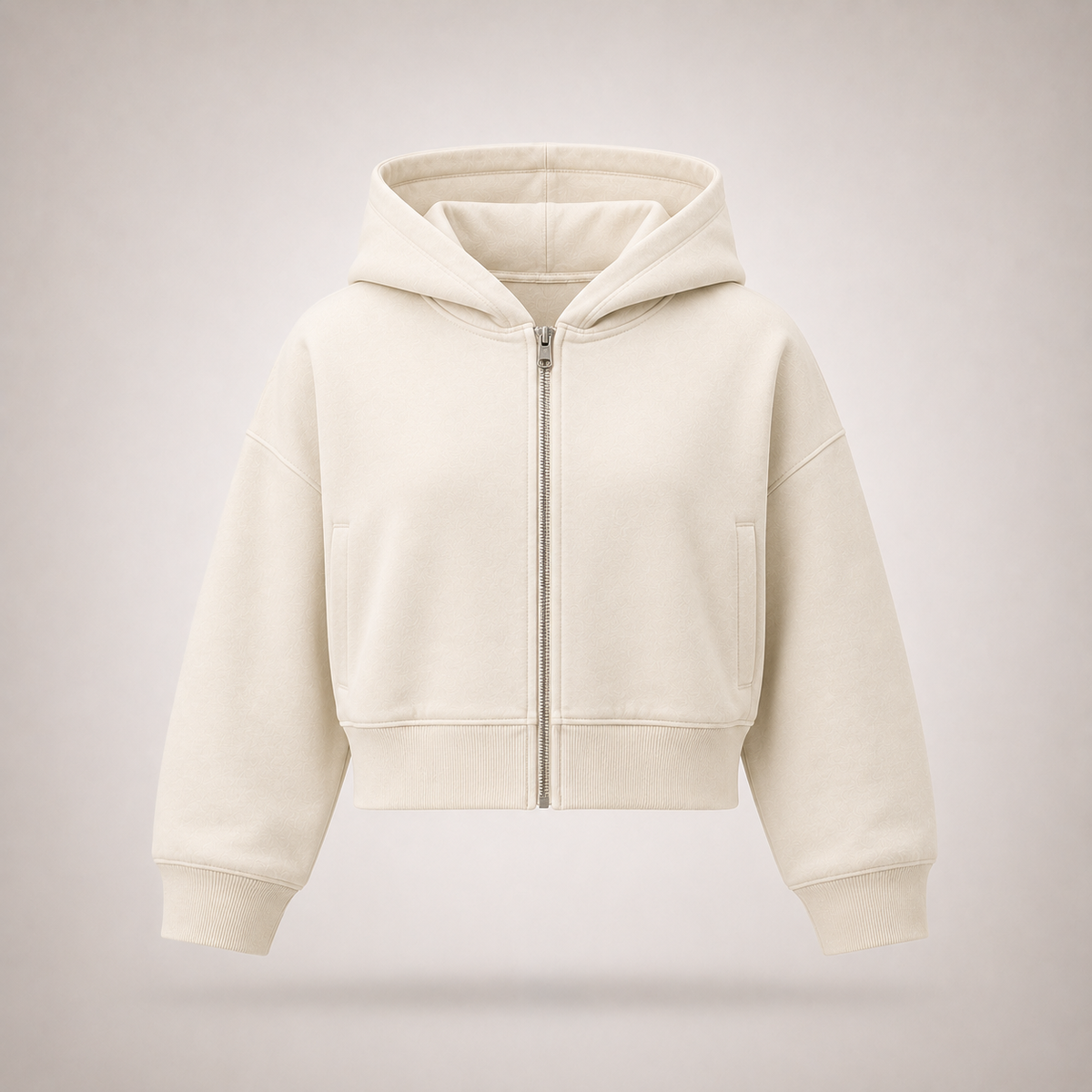 Cropped Loopback Zip Hoodie
