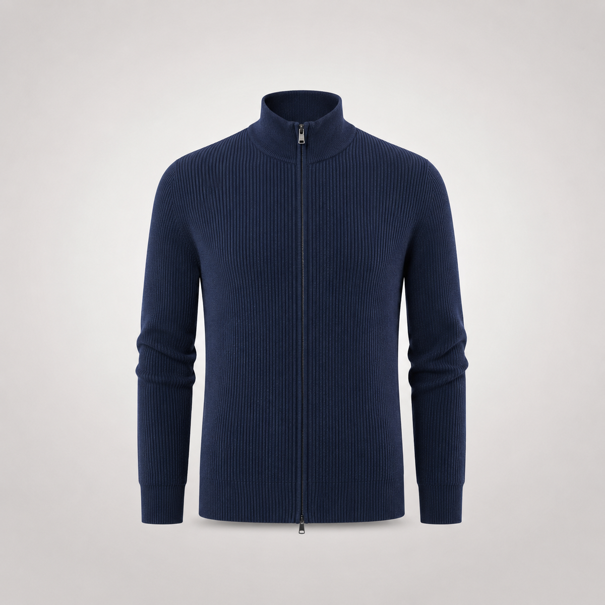 Ribbed Merino Zip Knit