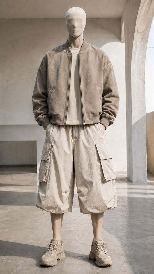 Brushed Suede Bomber Jacket