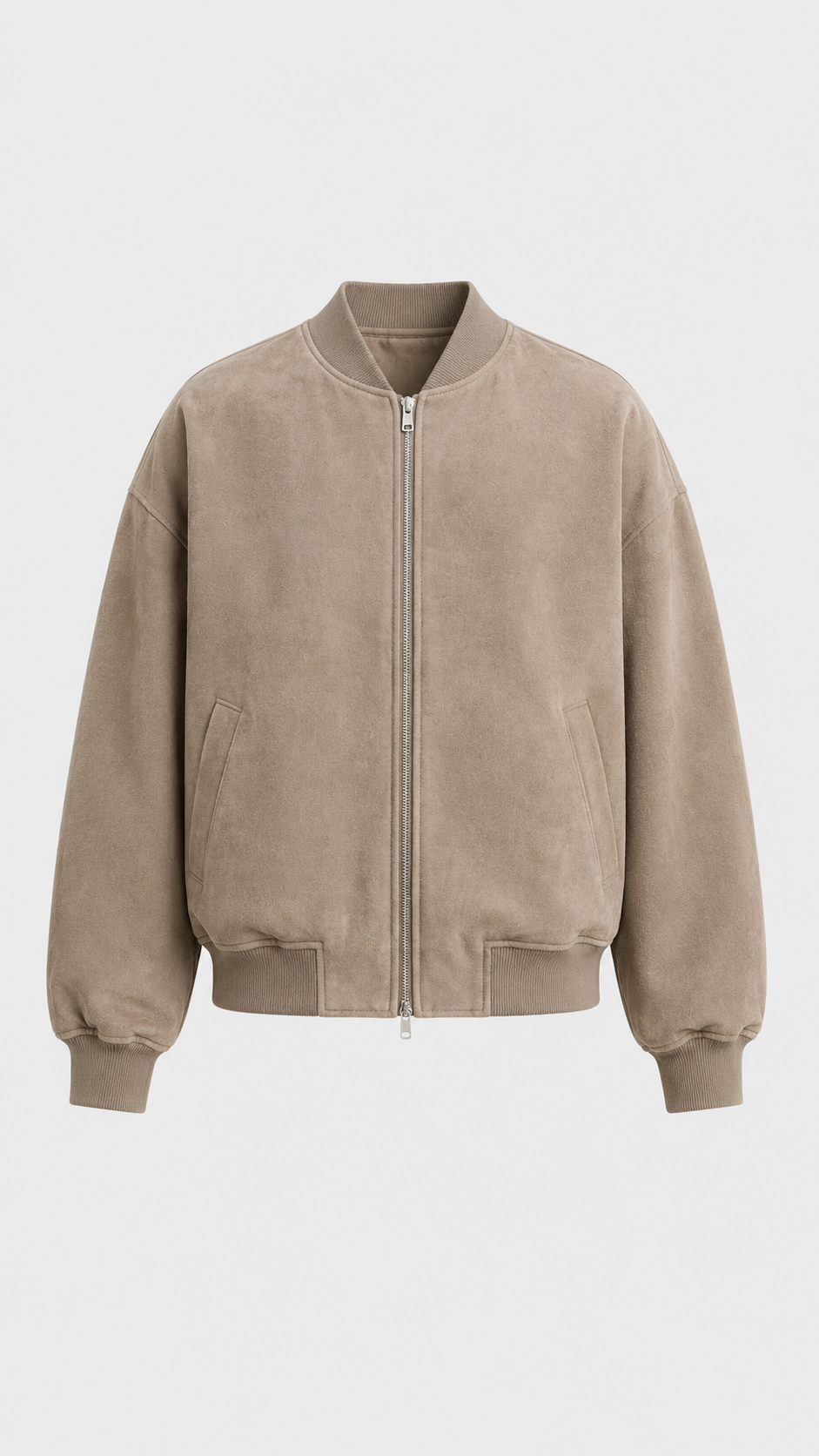 Brushed Suede Bomber Jacket