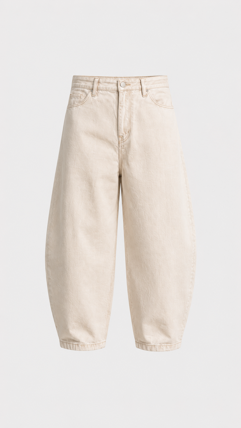 Ecru Barrel Leg Jean