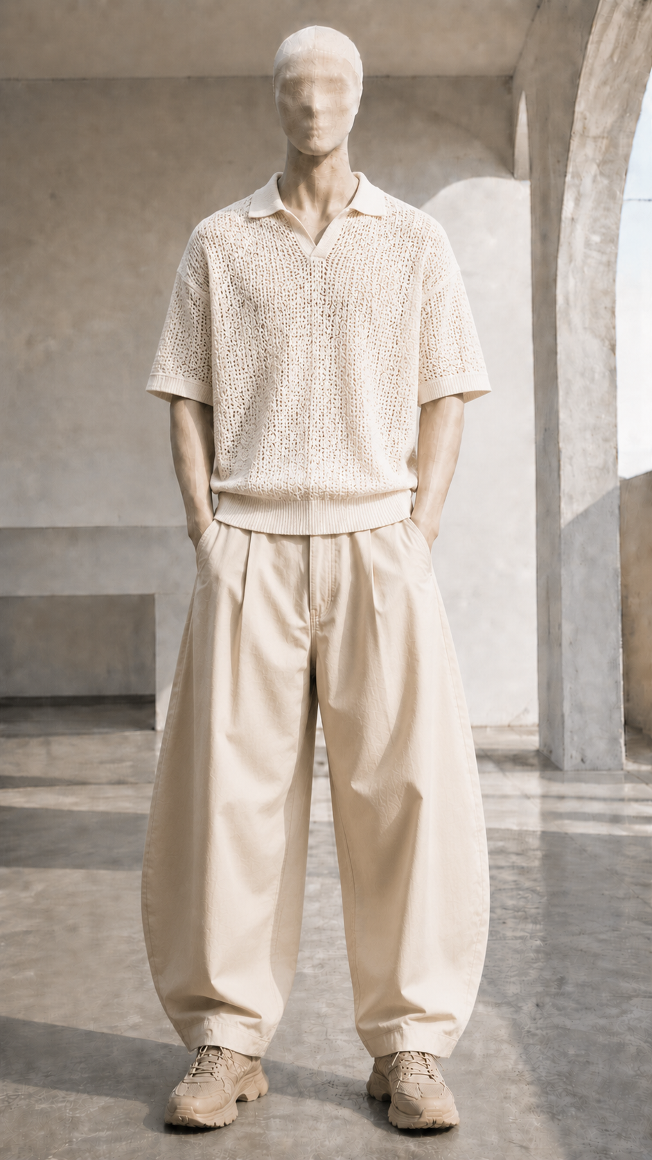 Open Weave Cotton Knit Polo