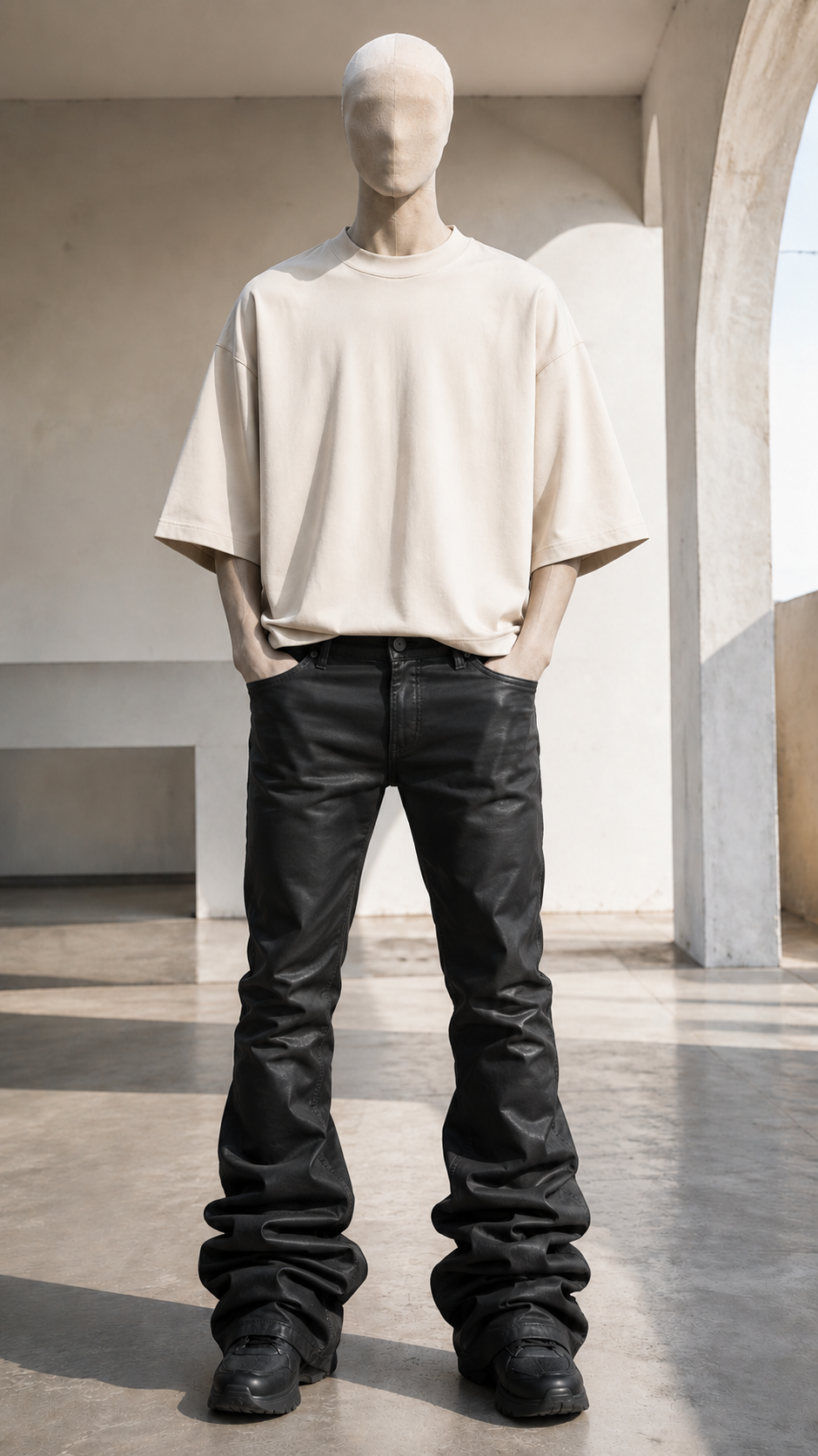 Resin Coated Stacked Jean