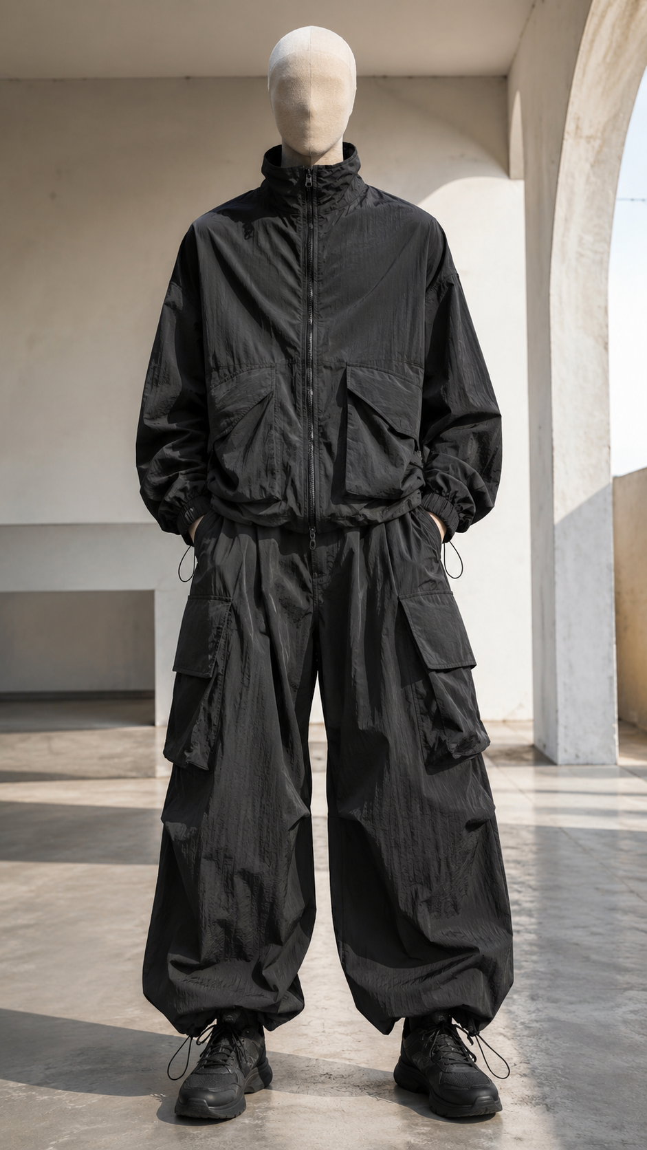 Sculpted Parachute Cargo Trouser