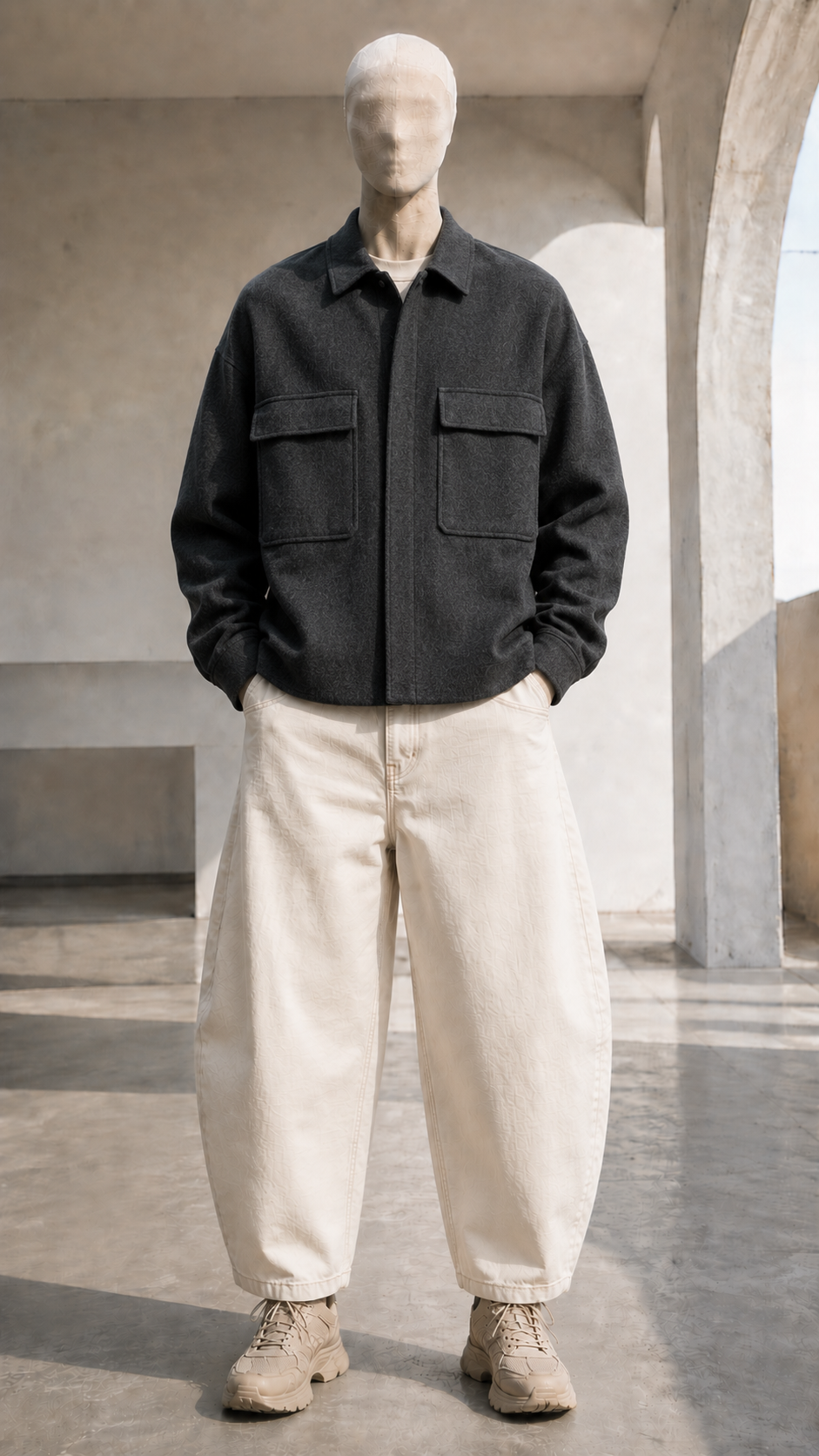 Wool Blend Utility Overshirt