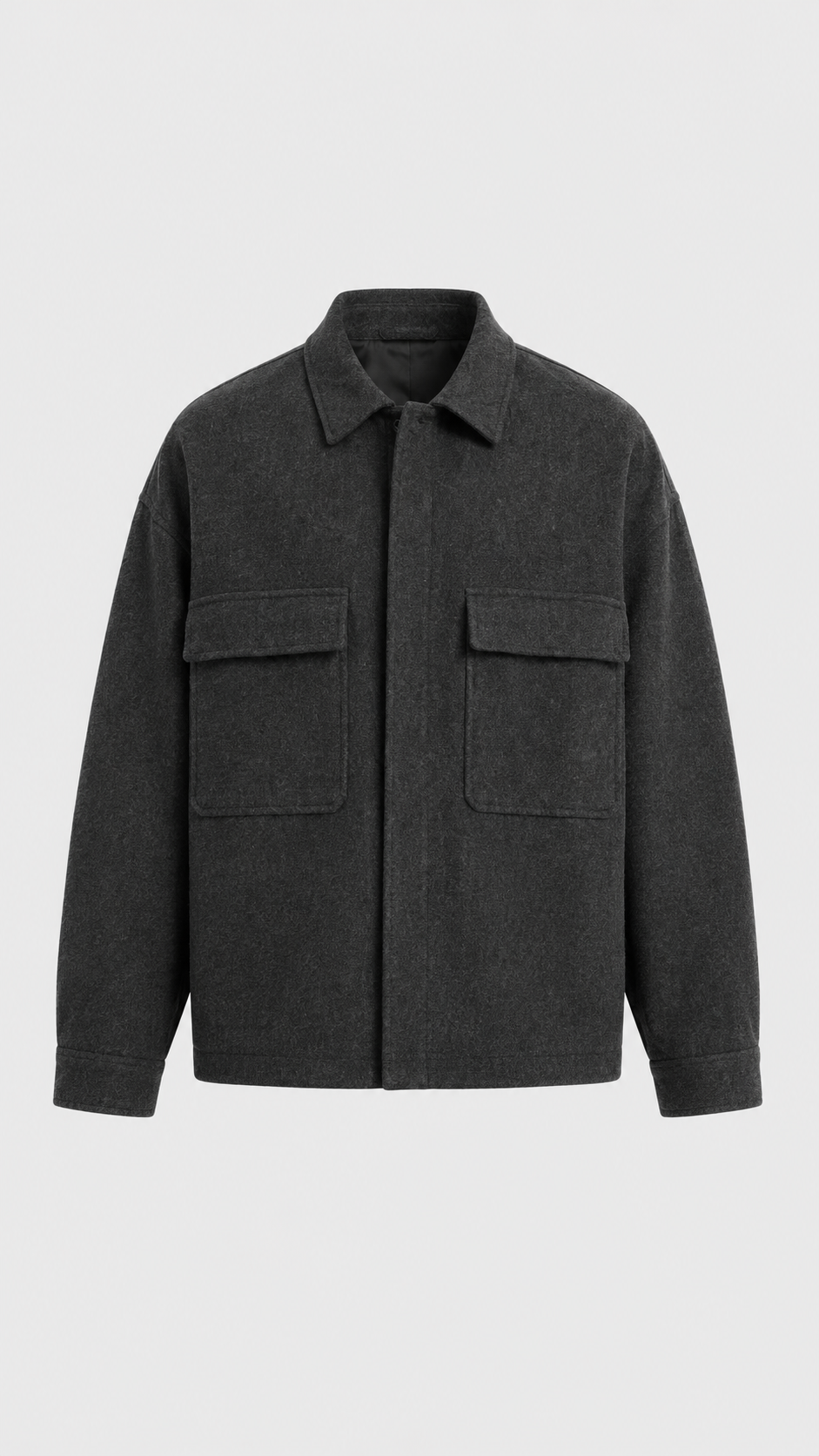 Wool Blend Utility Overshirt